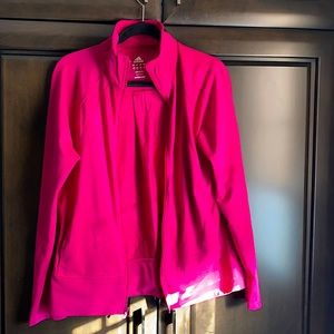 Adidas zip up jacket with high collar neck and back pleat